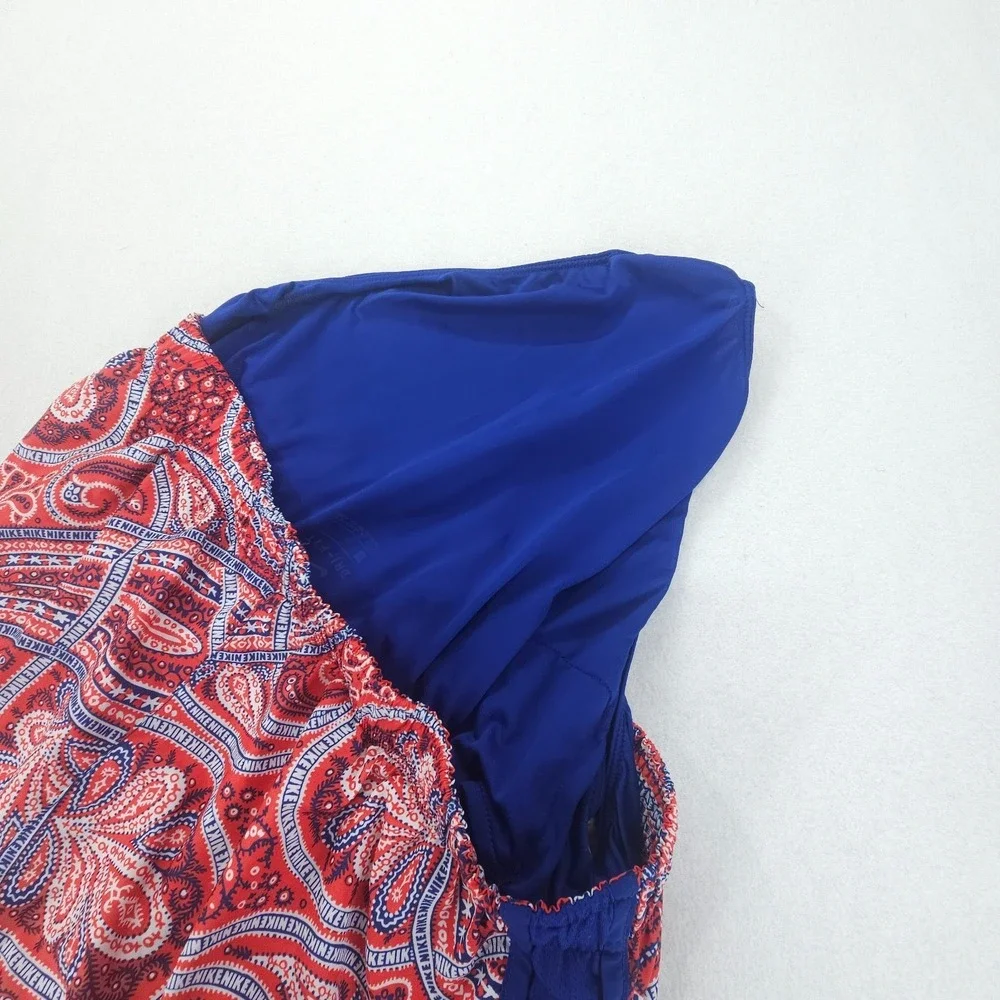 Nike Shorts Womens Large Red Blue Tempo Paisley Dri FIT Lined Running Athletic
